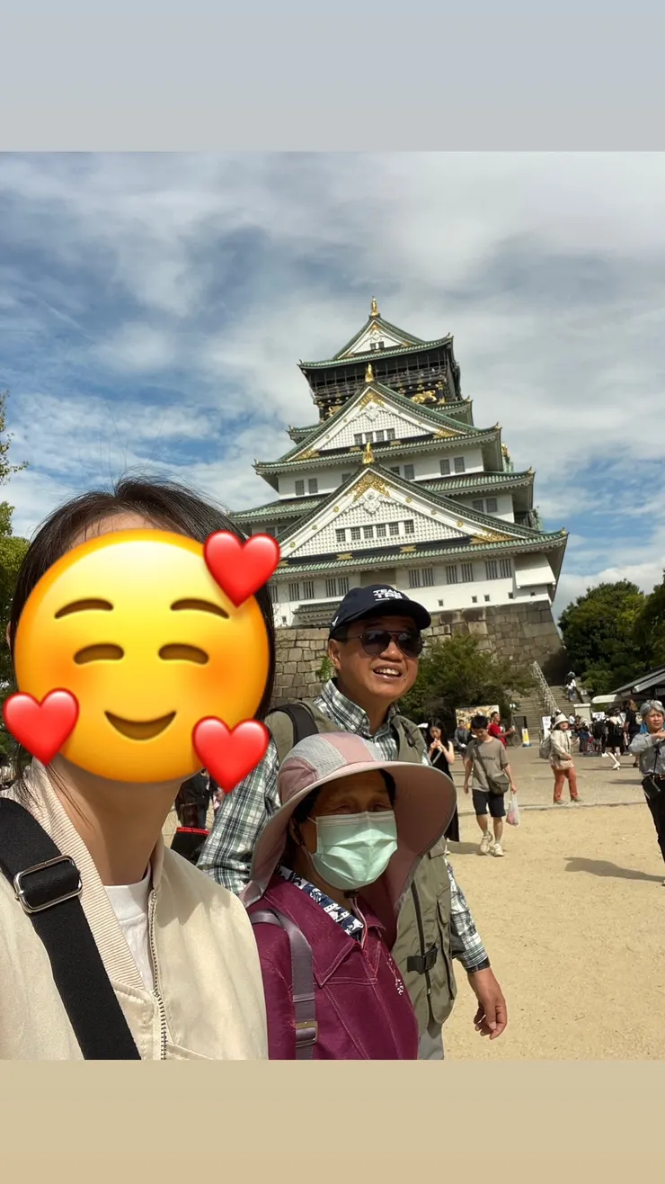 看到遠方的大阪城的天守閣本尊!