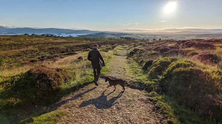 A man walking his dog, Scotland