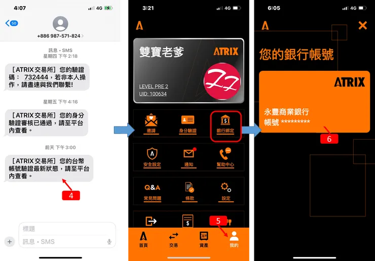 ATRIX交易所推薦碼：FS4Z。註冊、手機綁定、身份驗證、銀行綁定，使用教學