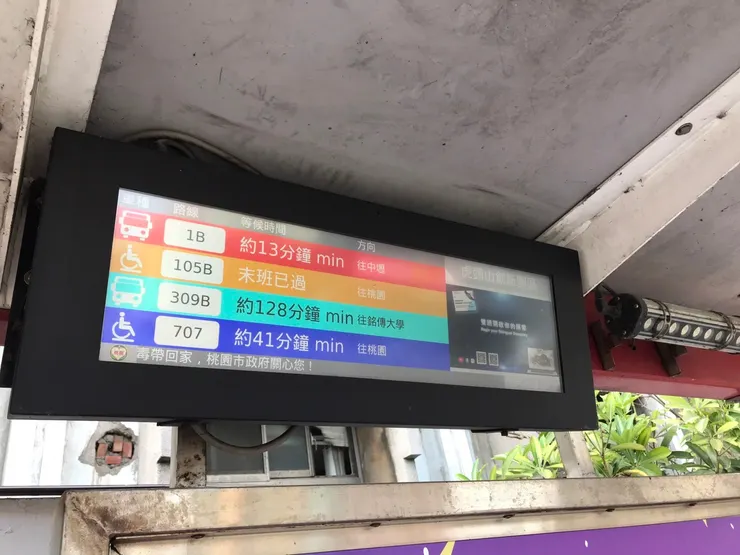 虎頭山新創園區這一站有公車到站顯示,很方便