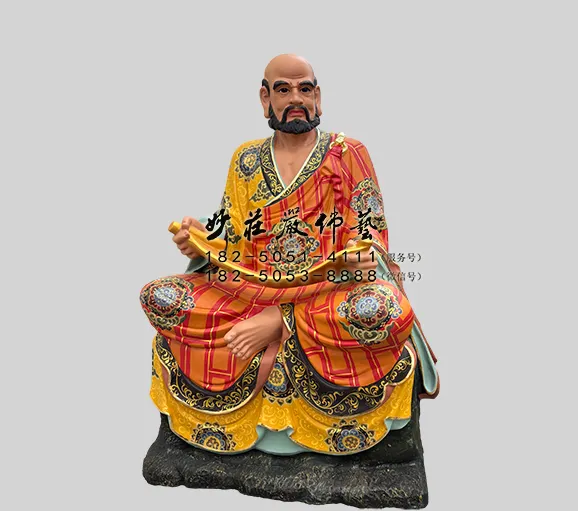 銅雕迦理迦尊者‌彩繪佛像