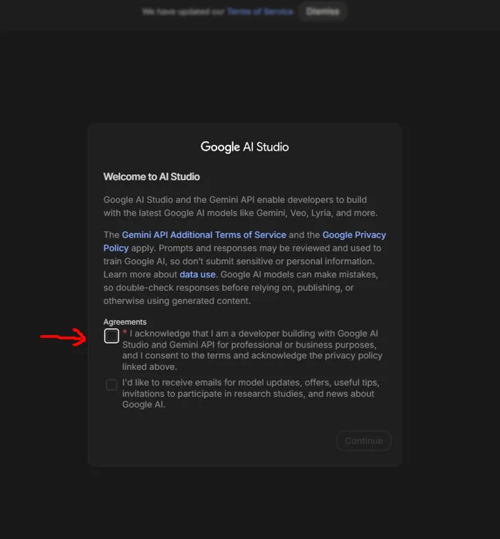 Step 1:勾選第一個選項,按 Continue