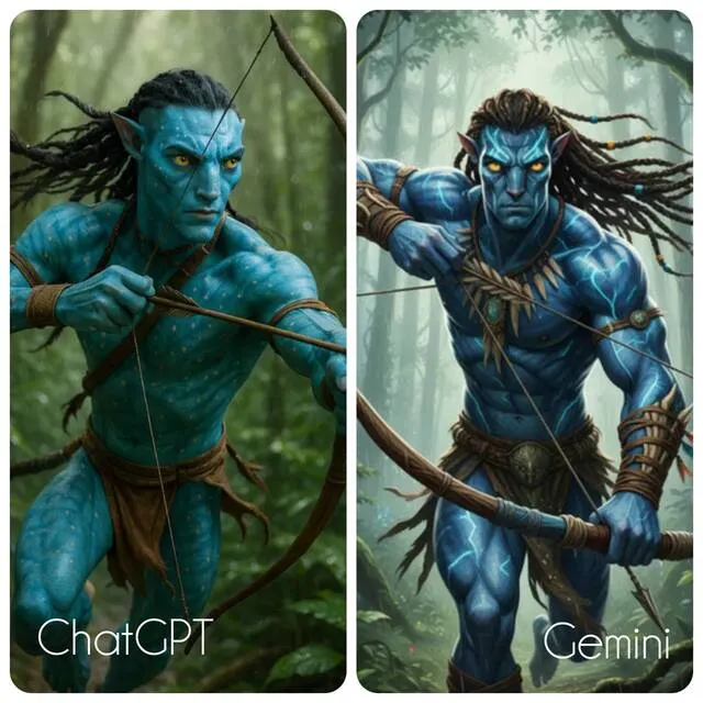 同樣要求電影級寫實拍攝風格，ChatGPT 表現比 Gemini 強