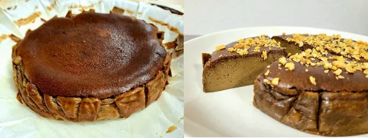 左為伯爵紅茶巴斯克、右為焙茶巴斯克!