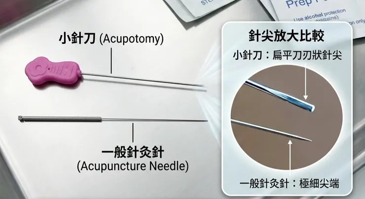 小針刀針灸比較示意圖