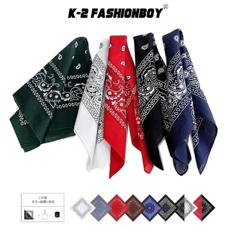 【K-2】花變形蟲紋bandana圍巾