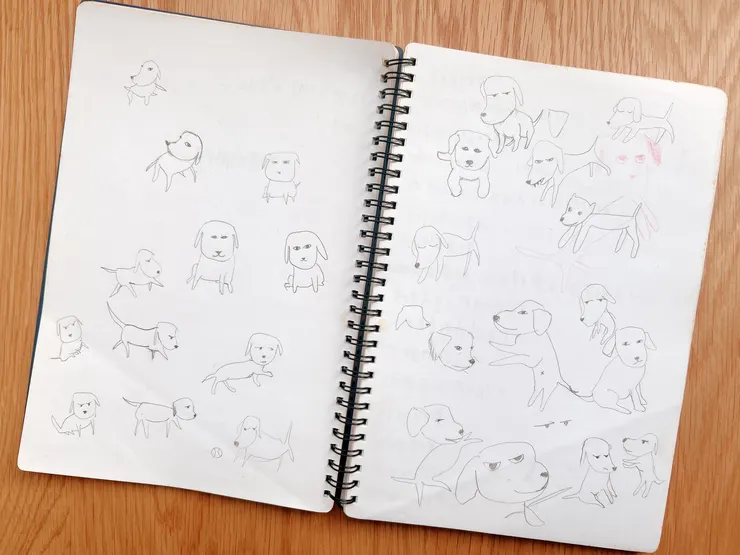 這次收執書本時找出來的舊筆記，發現裡面有好多三狗們的塗鴉，回憶還是多點開心和笑料比較好。