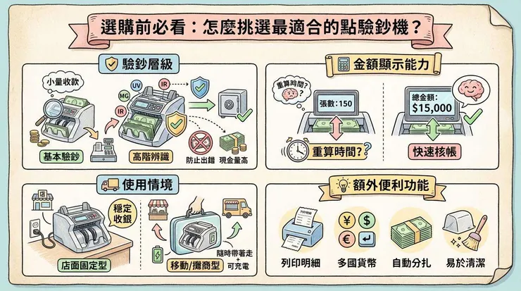 選購前必看：怎麼挑選最適合的點驗鈔機？