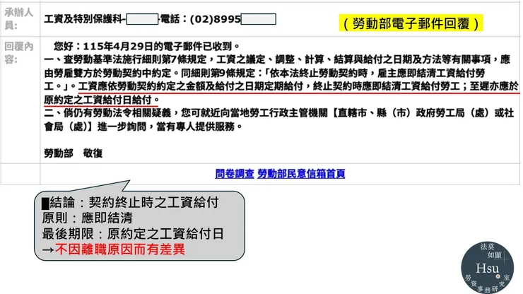 勞動部115.4.30回信（答覆）