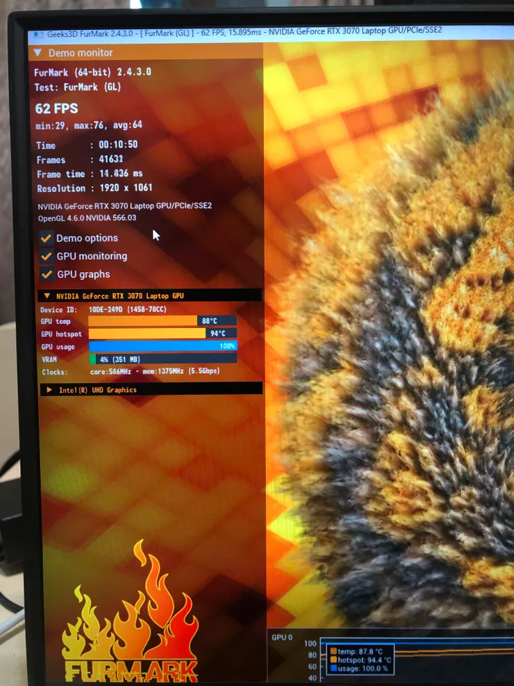 跑一下燒機測試,一般來說,十分鐘的測試就夠了,燒太久對機器反而不好