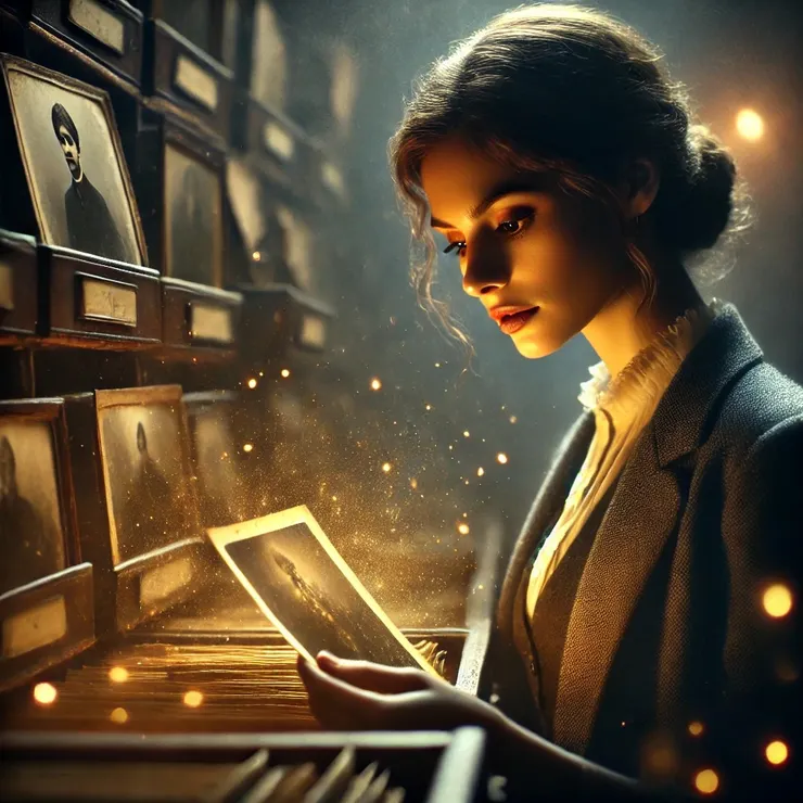 The portrait arrived wrapped in thick brown paper, its edges softened by time. Jane placed it on her desk, peeling away the layers carefully.