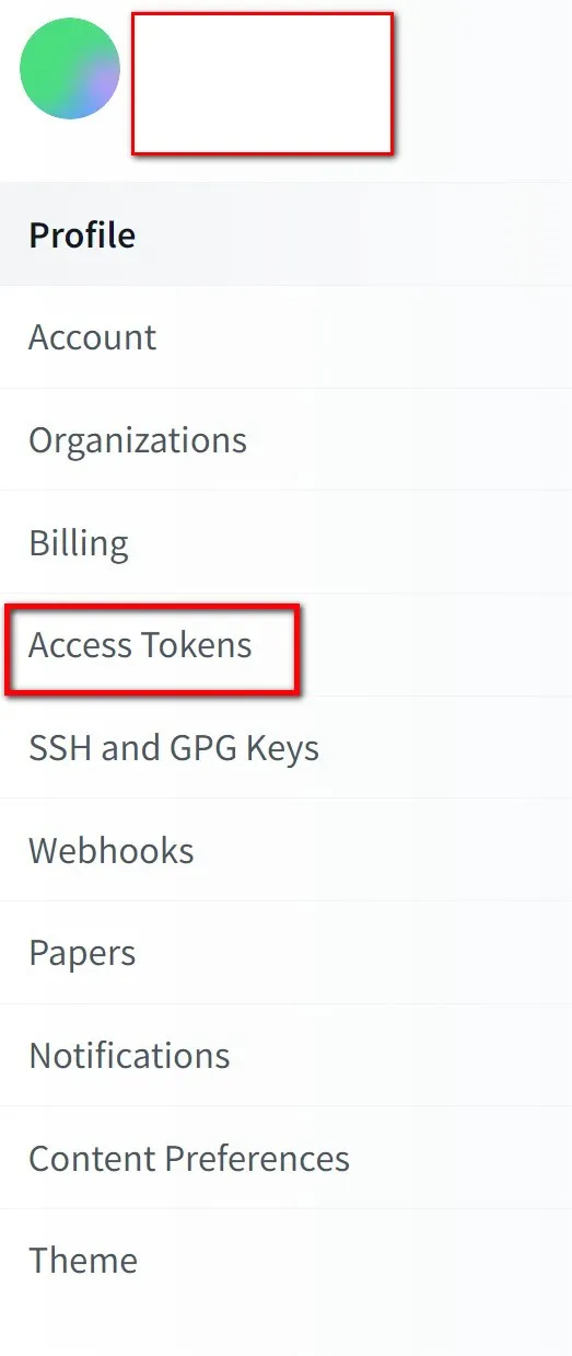 前往Access Tokens