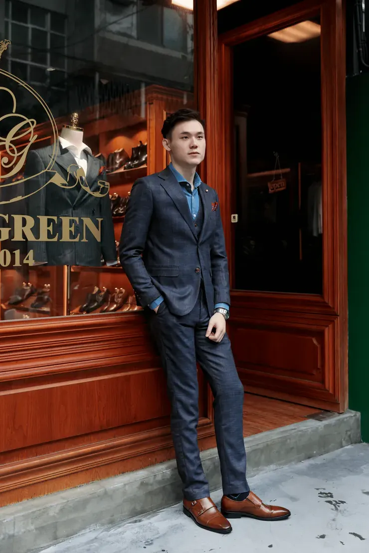 8. 金屬格紋英倫西裝 (173啡金色)