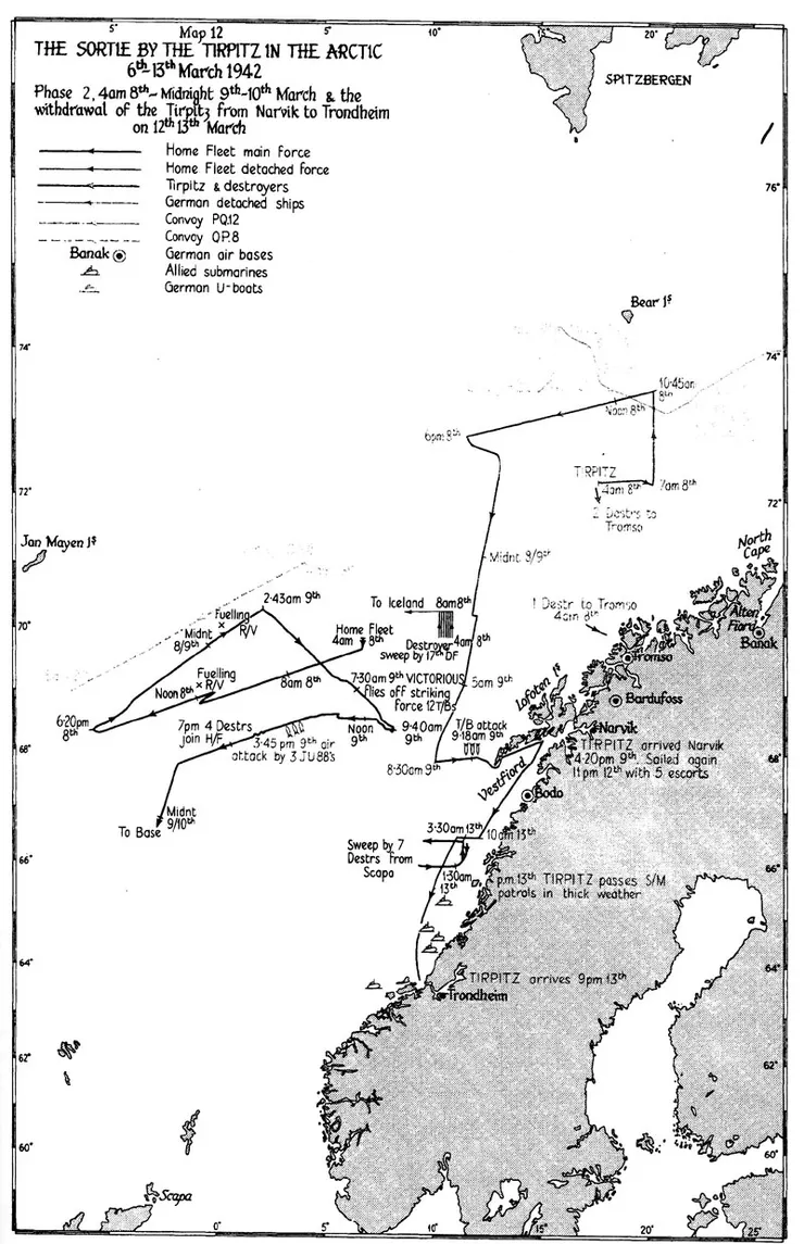 1942年3月8日凌晨4點至3月13日第二階段戰鬥地圖