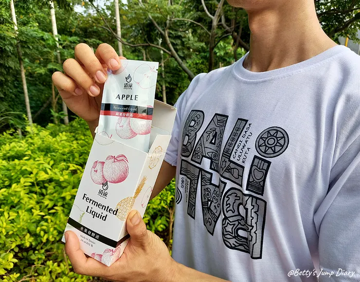 ▲清涼水果酵素(發酵液)」隨手包/圖片來源：Betty's Jump Diary