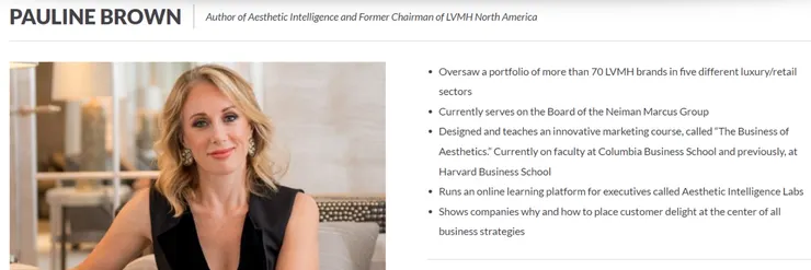 Pauline Brown 藉由實際經手的個案，詳細地向大眾說明「美學」的重要性。 （圖 / Leading Authorities官網）