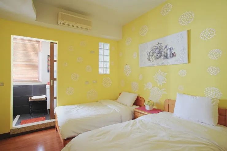 另一種風格的雙人房 色調非常可愛舒適