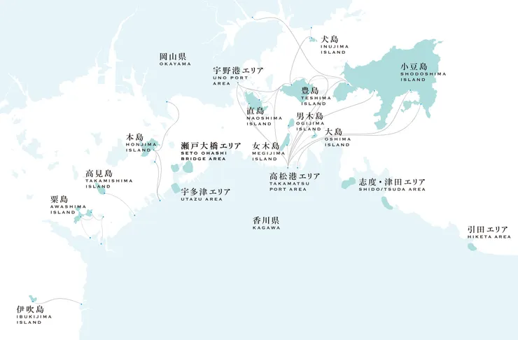 瀨戶內藝術祭地理位置(圖片來源：瀨戶內藝術祭2025官網)