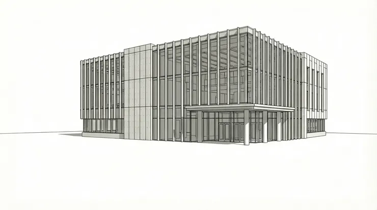Modelo arquitectónico en Revit 2026 antes de aplicar el renderizado con Enscape