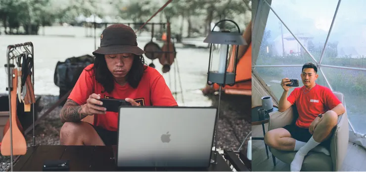 ▲熱愛戶外活動的台灣368(左)和好吉(右)都是遠傳長期用戶，日前去露營時大力誇獎遠傳網路升級讓他們非常有感。（圖／IG_taiwan368 / IG_haochiiiiiiii）