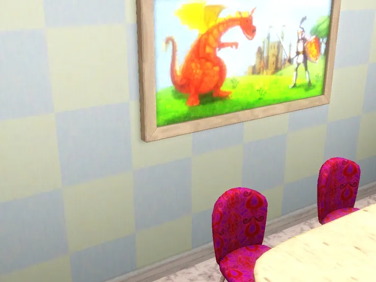 牆上的油畫滿有趣的。