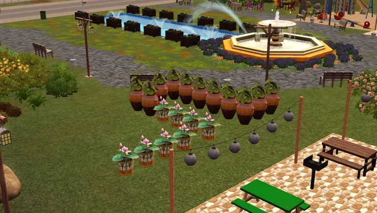 這些花缸我本來打算是排成迷宮那樣，不想一字排開或者排成矩形，但我一來沒能力排成迷宮，二來也怕排好後自己出不來...