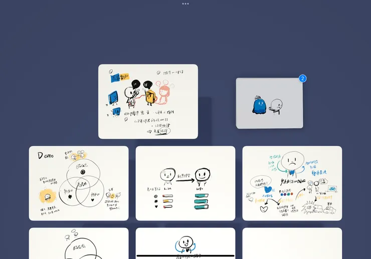 就像活頁紙，可以自然直覺地將記事重新編序與整理。