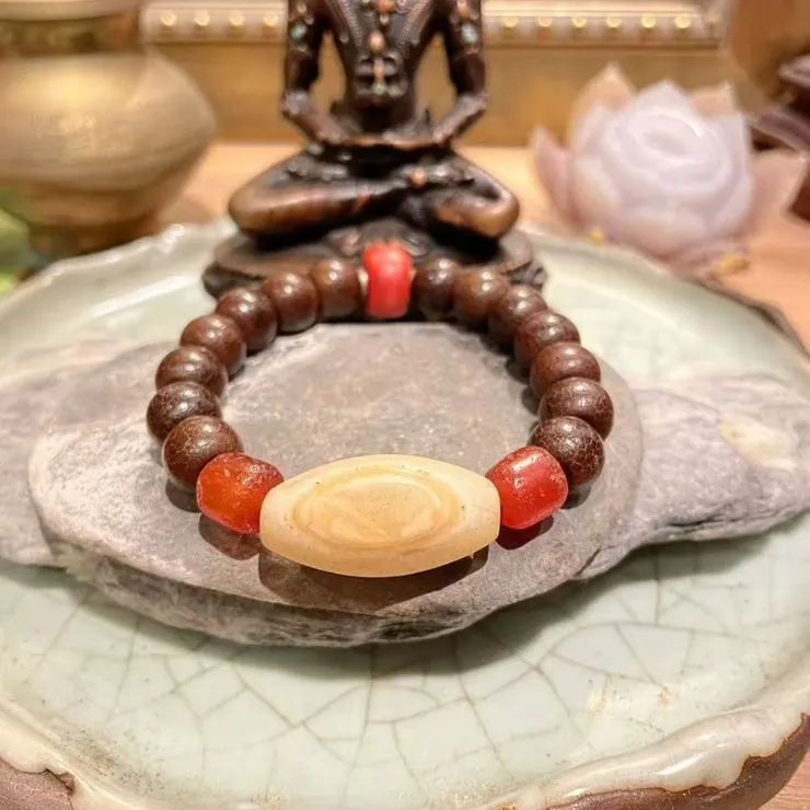 二眼瑪瑙老天珠