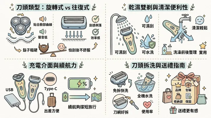 電鬍刀怎麼挑?刀頭、乾濕雙剃、清洗方式先搞懂