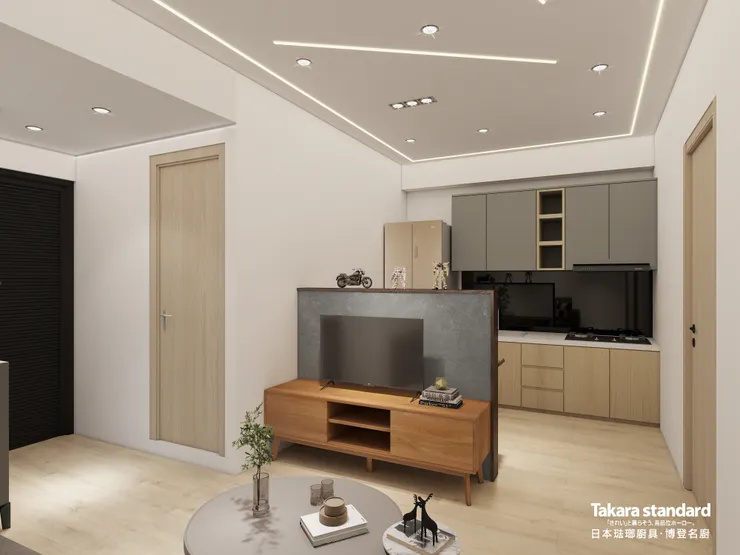 ▲在廚房中，系統櫃可以用來安置各類廚具和電器