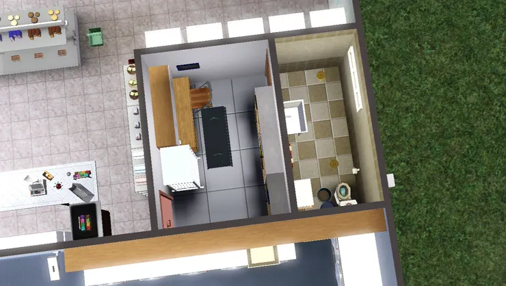 店的一角是員工辦公室，跟洗衣店相似。