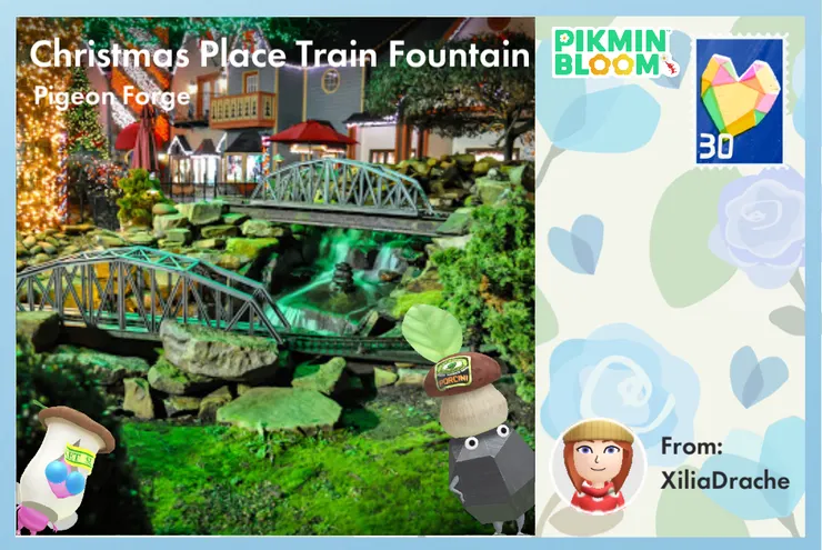 Christmas Place Train Fountain 這張很可愛欸