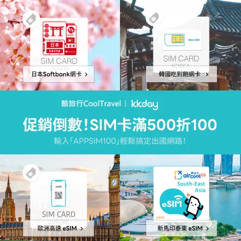 翻攝自KKday-SIM卡滿500折100