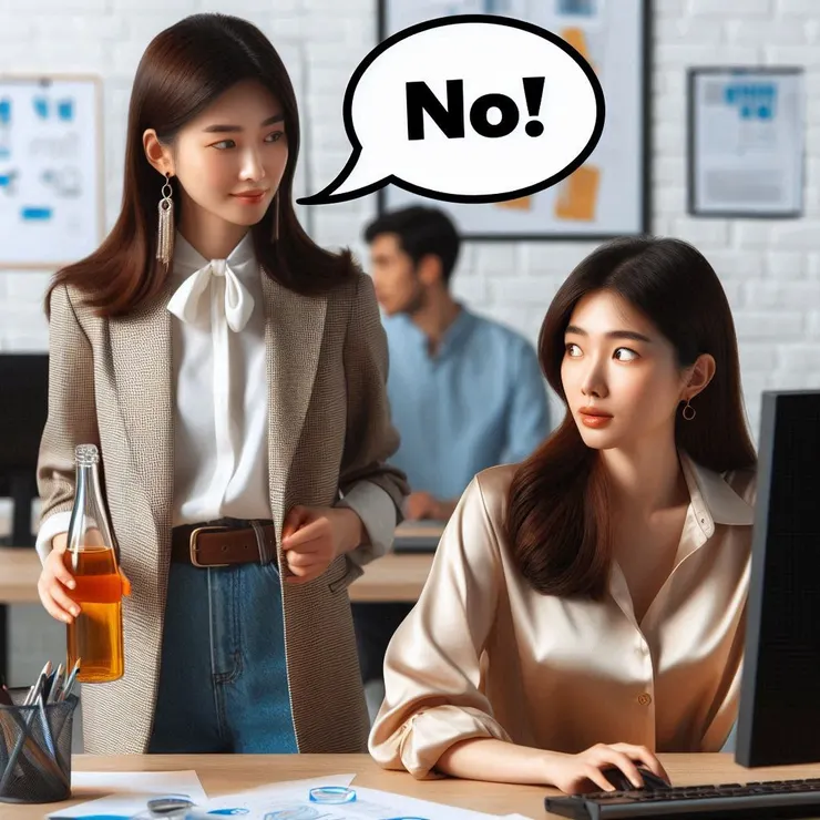 示意圖：突然被叫要做什麼事，先說 No! (圖片來源：Copilot AI 生成圖)