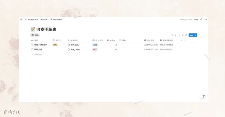 製作收支明細資料庫
