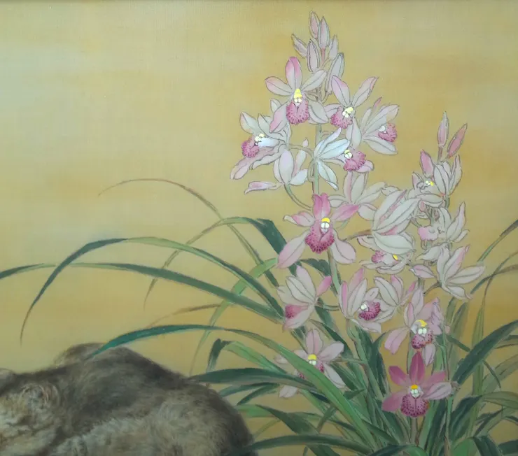 〈蘭圃春深〉局部－素心蘭