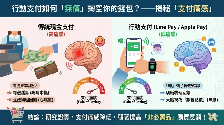 支付痛感/腦島/現金支付/行動支付
