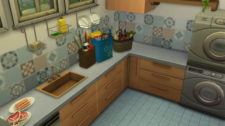 雖然我不怎麼喜歡啡色，但既然廚櫃是這種顏色，洗手盆當然要相配。