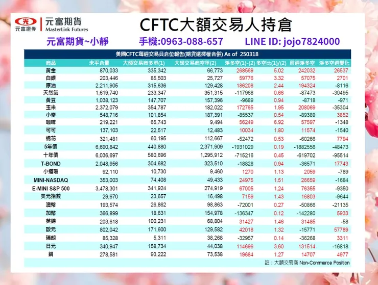 cftc大額交易人持倉