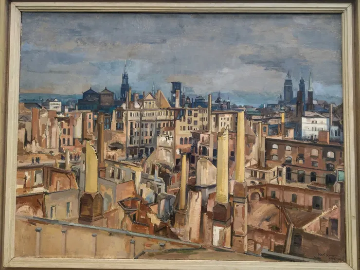 二戰後，沒有聖母教堂的德勒斯登