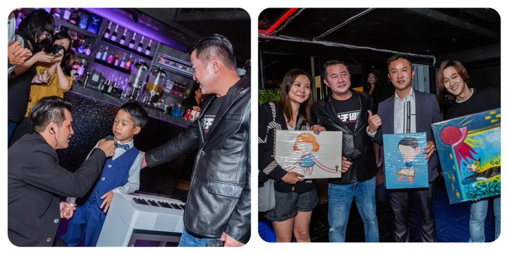 當天公益大贏家是宿禧家共同創辦人郭建佑(右2)，雄鷹娛樂更獨家簽下今年才6歲、被譽為下一個世代的「周杰倫」的吳宥融Danny。(圖／鷹傳媒提供)