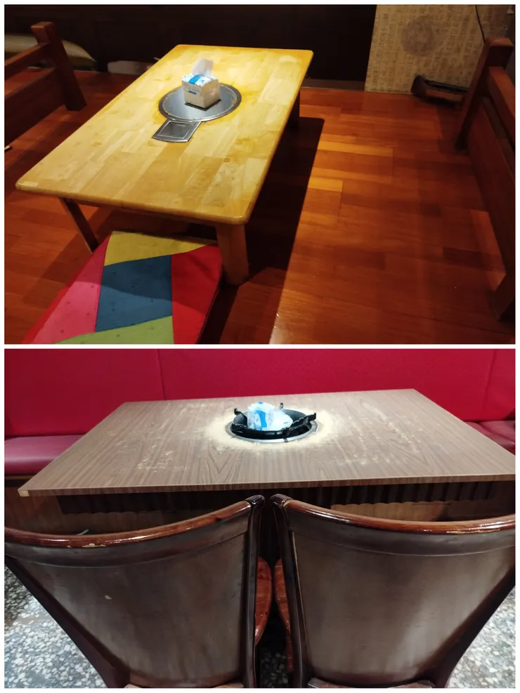 店內的桌位有兩種形式