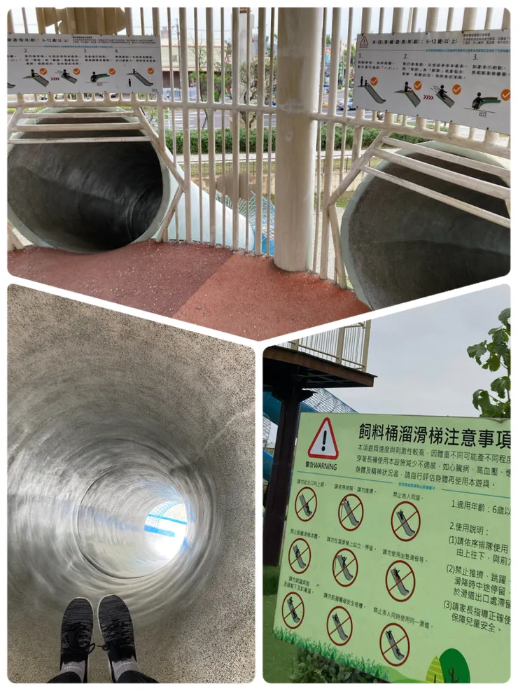 記得要正確使用溜滑梯才安全！