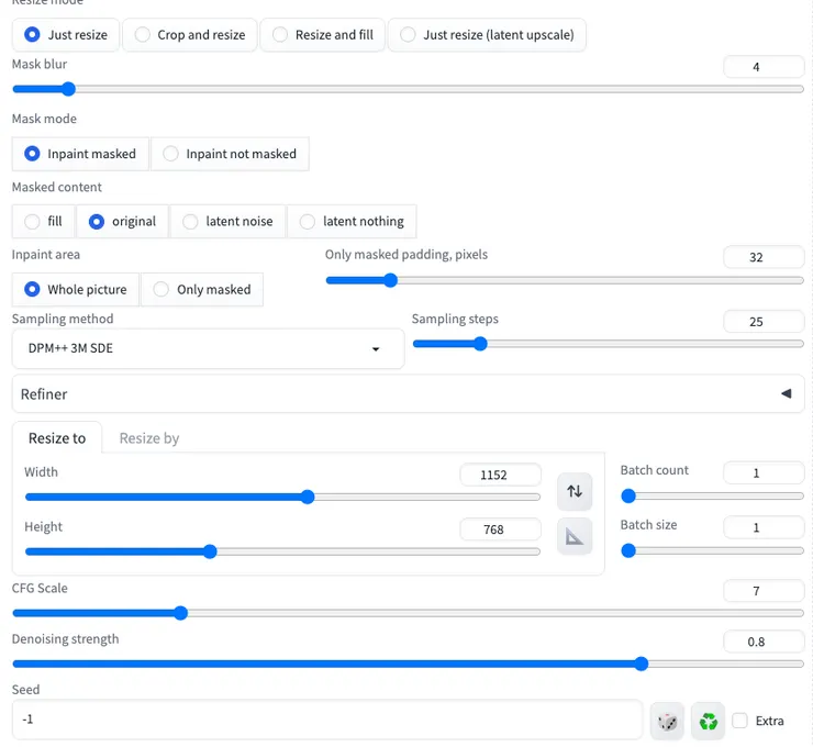 0.8的高強度Denoising Strength
