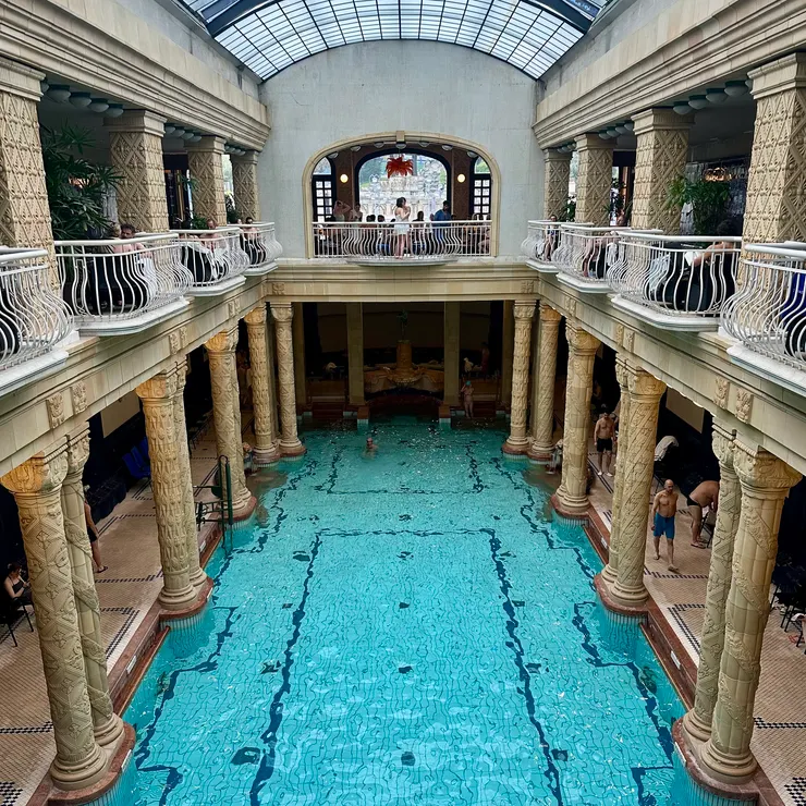 除了溫泉池外，還有泳池