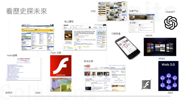網站的演進經歷許多重要里程碑。（圖片來源：Calvin Ho）