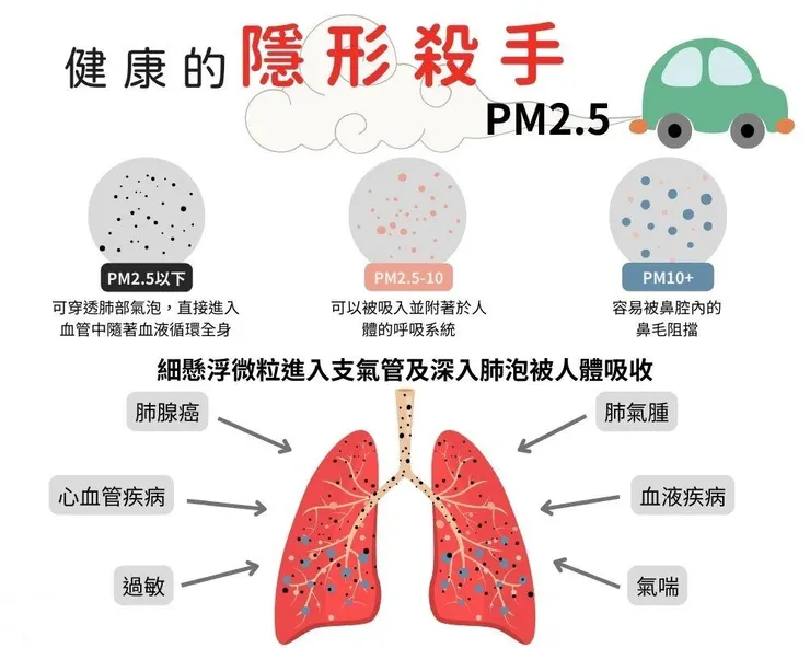 PM2.5 引發肺部疾病