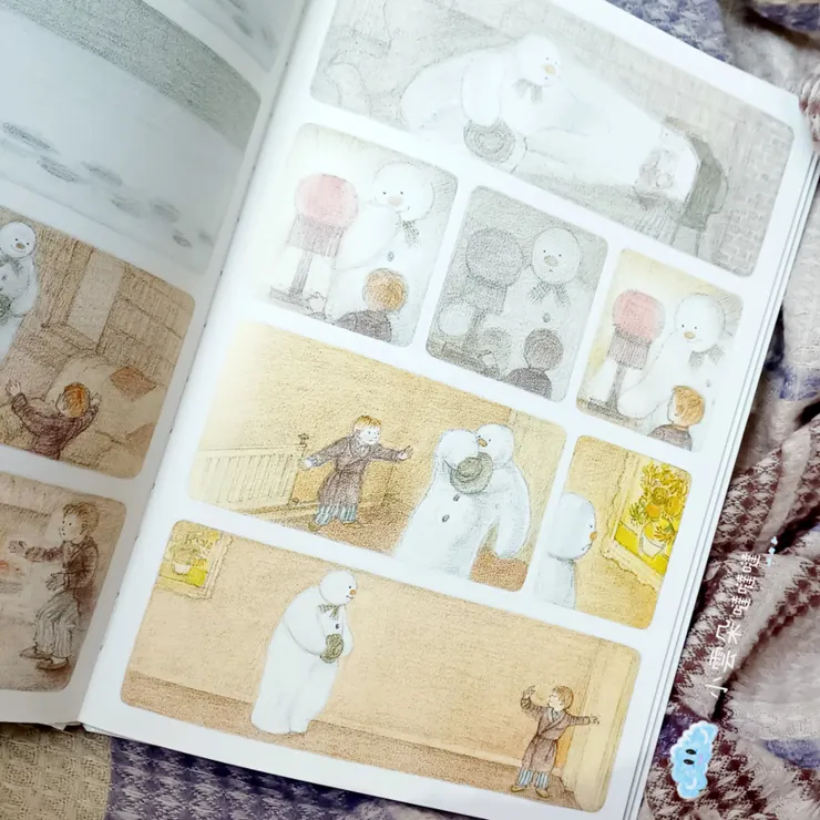 男孩帶雪人參觀自己家