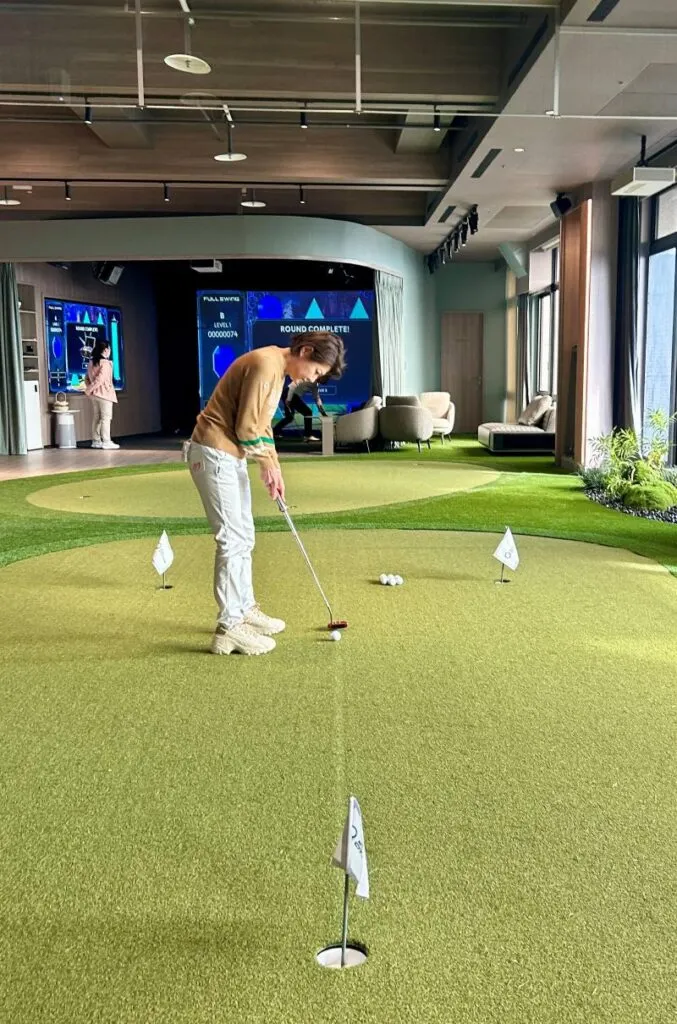 ▲成為國華Ciity Hub會員才可使用的智能果嶺設備