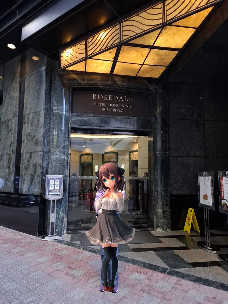 ROSEDALE HOTEL, HONG KONG。圖中美女乃AI圖生成，AI圖遮蔽害羞的原創人。